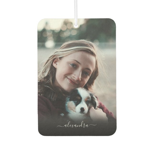 Create Your Own Custom Photo Monogram Name Car Car Air Freshener (Front)