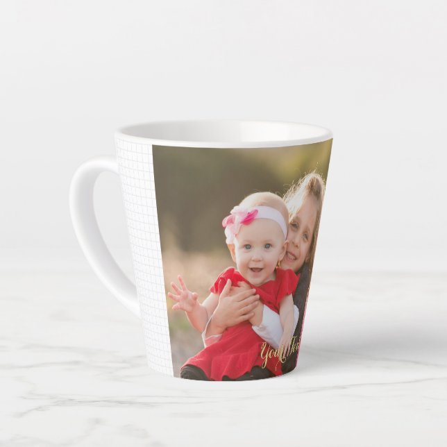 Create Your Own Custom Photo Personalised Coffee Latte Mug (Left Angle)