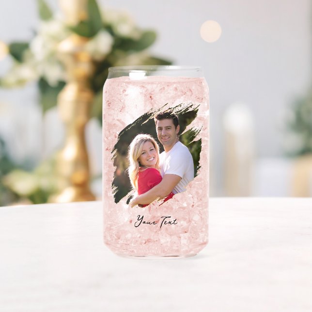 Create Your Own Custom Photo Text Beer Can Glass (Insitu (Wedding))