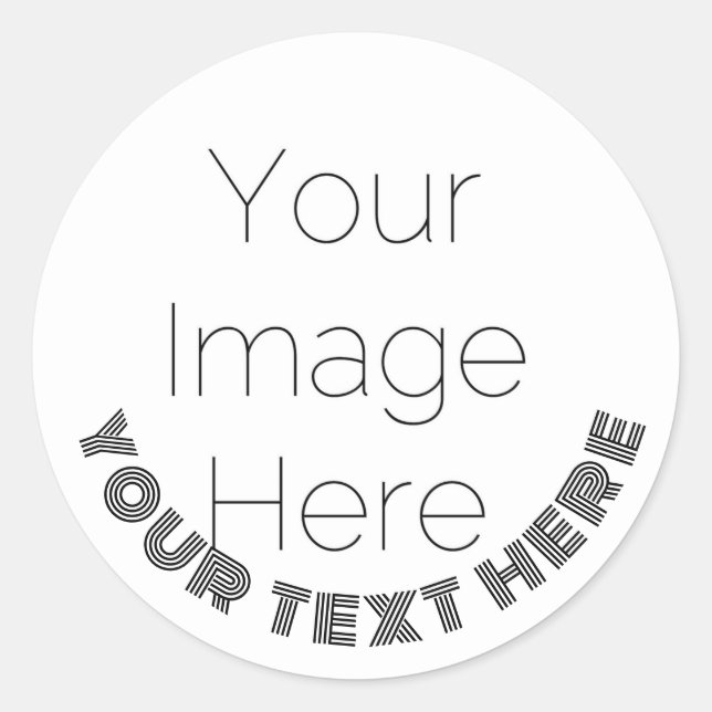 create your own custom photo & text classic round sticker (Front)