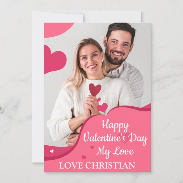 Create your own Custom Photo Valentines Day Holiday Card (Front)