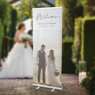 Create Your Own Custom Photo Welcome Wedding Retractable Banner