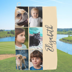 Create your own custom photo women's yellow golf towel