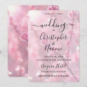 Create Your Own Custom Pink Budding Branches Invitation