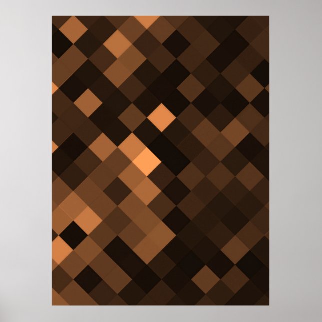 Create Your Own Custom Pixel Background - Orange Poster (Front)