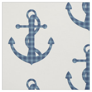 Create your own custom | Plaid tartan blue anchor Fabric