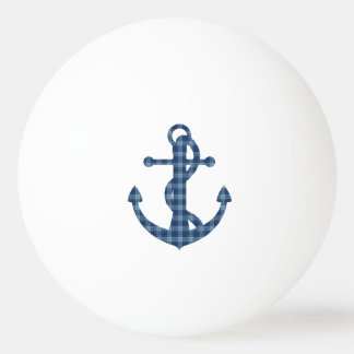 Create your own custom | Plaid tartan blue anchor Ping Pong Ball