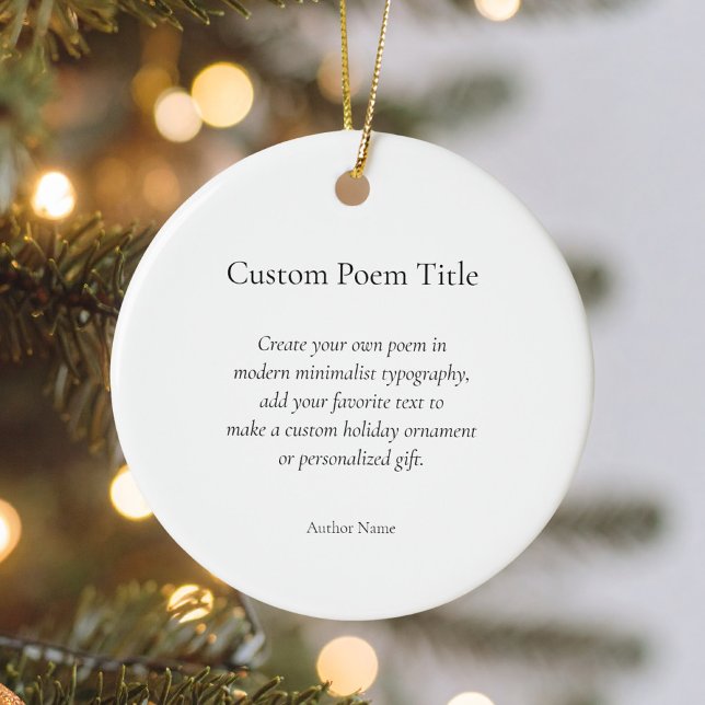 Create Your Own Custom Poem Ceramic Tree Decoration (Creator Uploaded)