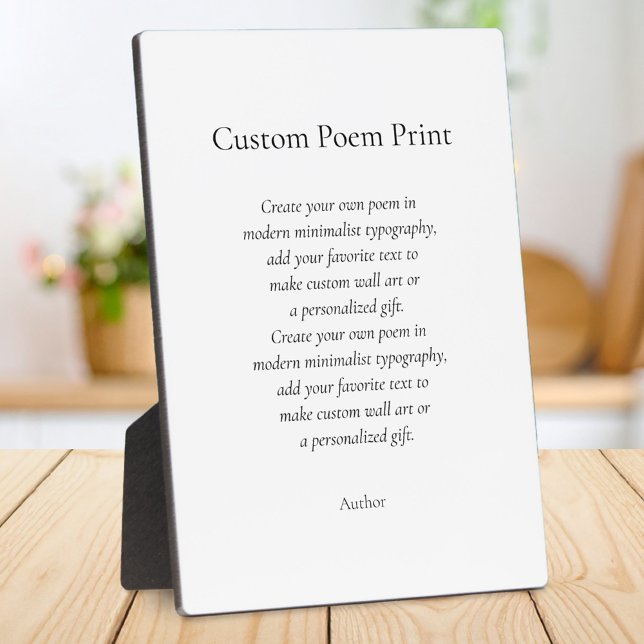 Create Your Own Custom Poem Plaque (Creator Uploaded)