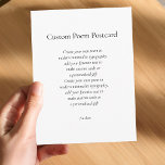 Create Your Own Custom Poem Postcard<br><div class="desc">Create your own poem postcards featuring your favourite literature or quote in modern minimalist typography. Add your own text to create custom cards or unique personalised gift.</div>