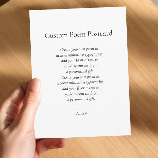 Create Your Own Custom Poem Postcard