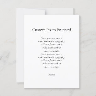 Create Your Own Custom Poem Postcard