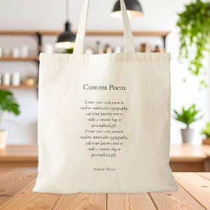 Create Your Own Custom Poem Tote Bag