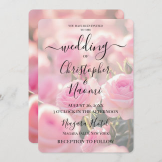 Create Your Own Custom Pretty Pink Roses Invitation