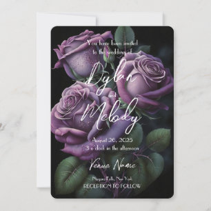 Create Your Own Custom Purple Roses Invitation