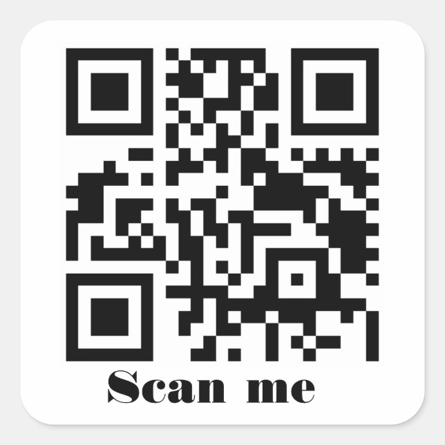Create Your Own Custom QR Code Website Address URL Square Sticker (Front)