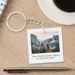 Create Your Own Custom Quote Photo Key Ring<br><div class="desc">Create your own custom quote and personalised photo keychain. Features one of your favourite pictures and text in minimalist modern typography.</div>