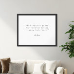 Create Your Own Custom Quote Poster<br><div class="desc">Create your own custom quote poster wall art. Features minimalist typewriter typography.</div>