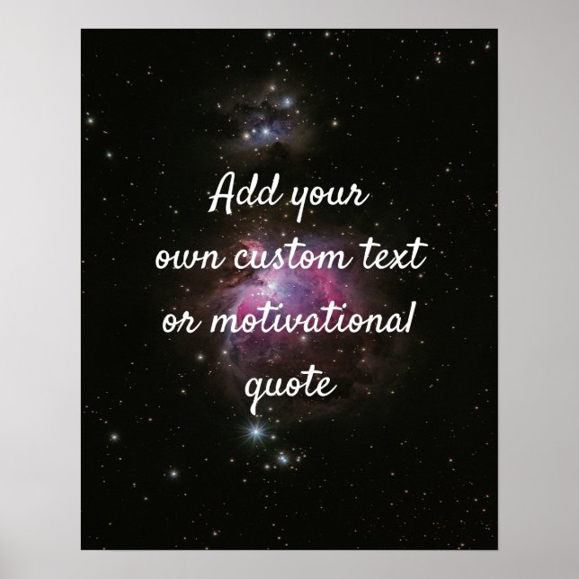 Create Your Own Custom Quote Poster - Night Sky (Front)
