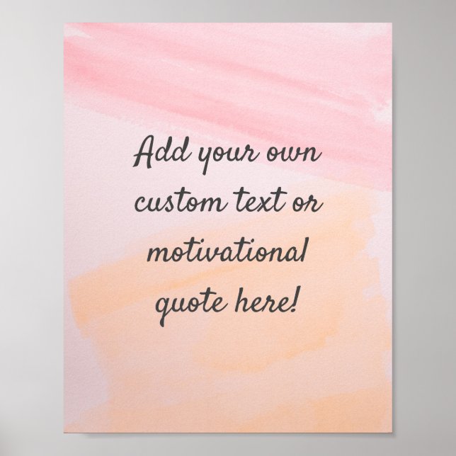 Create Your Own Custom Quote Poster - Pink Orange (Front)