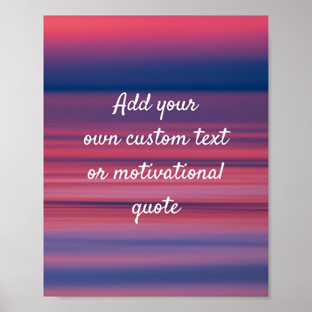 Create Your Own Custom Quote Poster - Sunset (Front)
