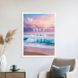 Create Your Own Custom Quote Sunset Ocean Poster<br><div class="desc">Create your own custom quote poster wall art. Features sunset ocean landscape and minimalist distressed typewriter typography that you can personalise with your favourite motivational saying,  song lyric or custom text</div>
