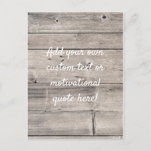 Create Your Own Custom Quote - Wood Postcard (Front)