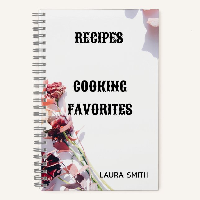 Create Your Own Custom Recipe Book Floral (Front)
