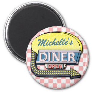 Create Your Own Custom Retro 50's Diner Sign 2 Magnet
