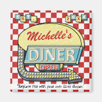 Create Your Own Custom Retro 50's Diner Sign Red