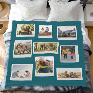 Create Your Own Custom Retro Instant Photo Collage Fleece Blanket