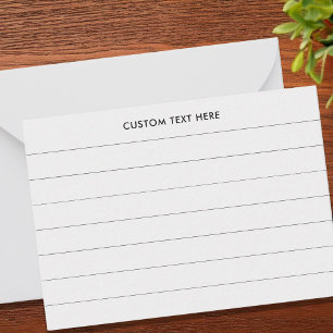 Create Your Own Custom Ruled Index Card