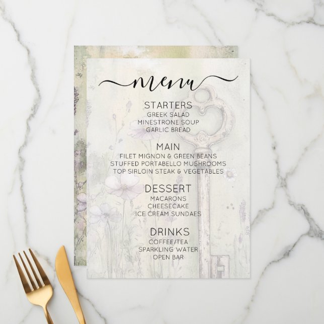 Create Your Own Custom Shabby Chic Rustic Key Menu (Front/Back In Situ)