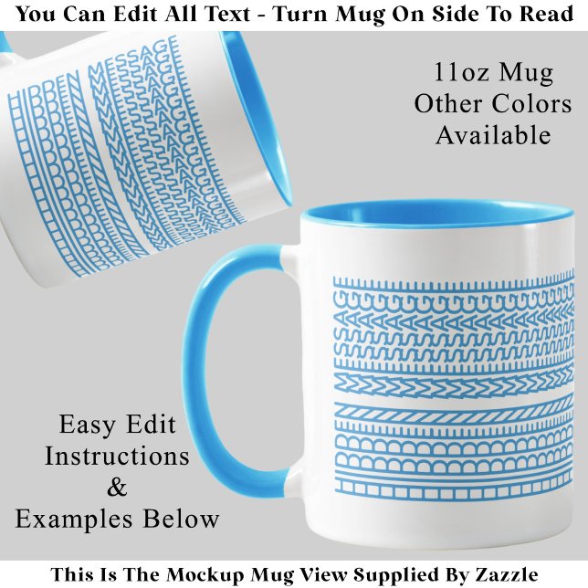 Create Your Own Custom Short Hidden Message 099BW Mug (Creator Uploaded)