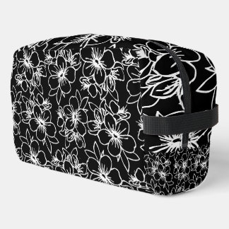 Create Your Own Custom Simple Black Flowers Dopp Kit