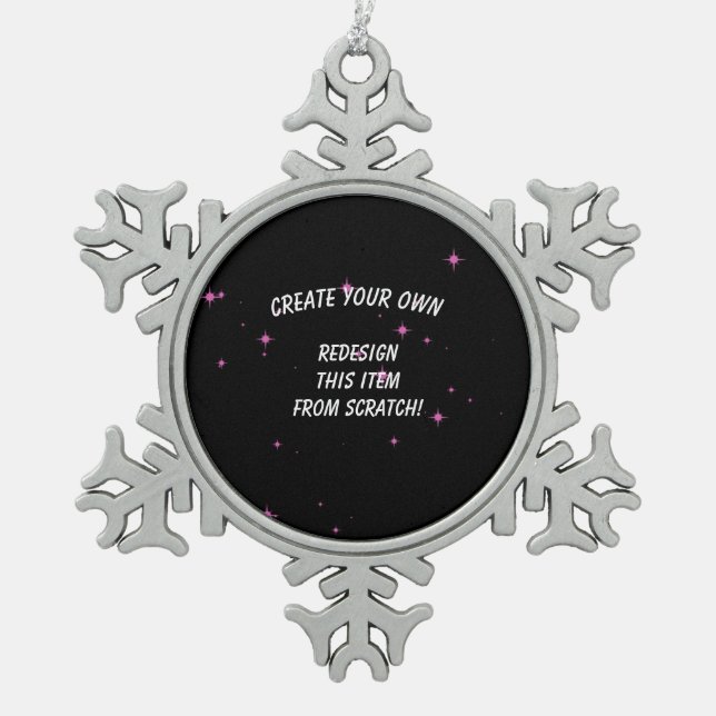 Create Your Own Custom Snowflake Pewter Christmas Ornament (Front)