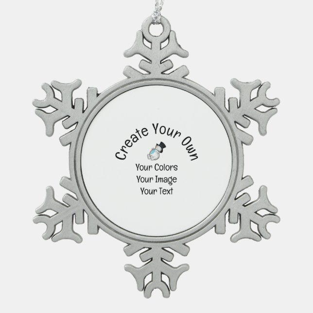Create Your Own Custom Snowflake Pewter Christmas Ornament (Front)