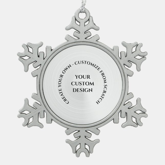 Create Your Own Custom Snowflake Pewter Christmas Ornament (Front)