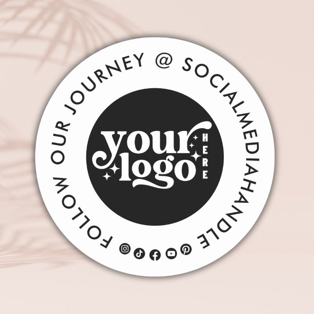 Create Your Own Custom Social Media Business Logo  Classic Round Sticker (Logo Sticker
)
