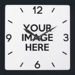 Create Your Own Custom Square Wall Clock<br><div class="desc">Unique gift custom square wall clock with numeral templates</div>