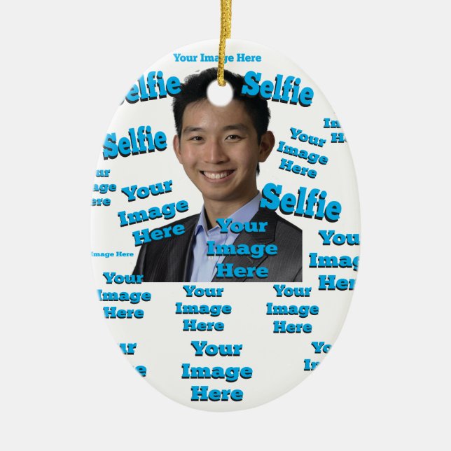 🤍 Create Your Own Custom Template Ceramic Tree Decoration (Front)