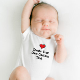 Create your own custom text baby bodysuit