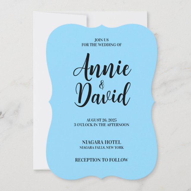 Create Your Own Custom Text Blue Wedding Invitation (Front)