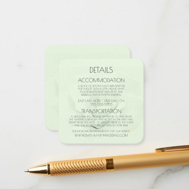 Create Your Own Custom Text Rose Background Enclosure Card (Front/Back In Situ)