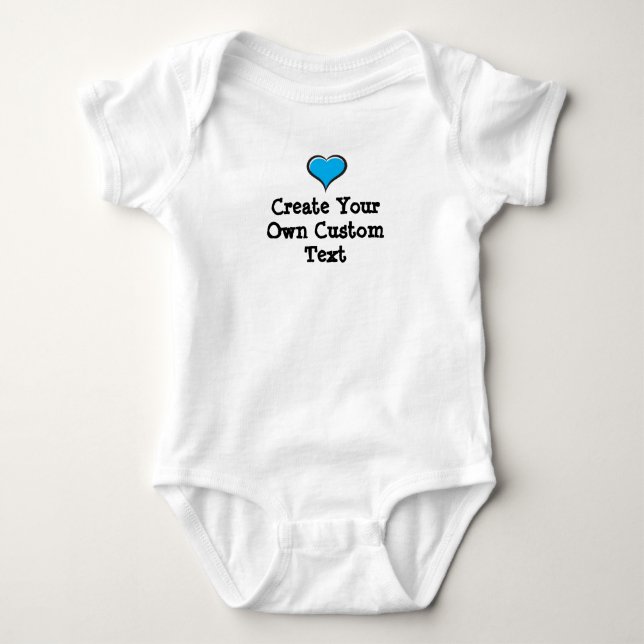 Create your own custom text with Blue Heart Baby Bodysuit (Front)