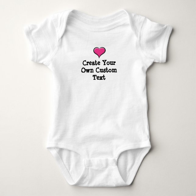 Create your own custom text with Pink Heart Baby Bodysuit (Front)