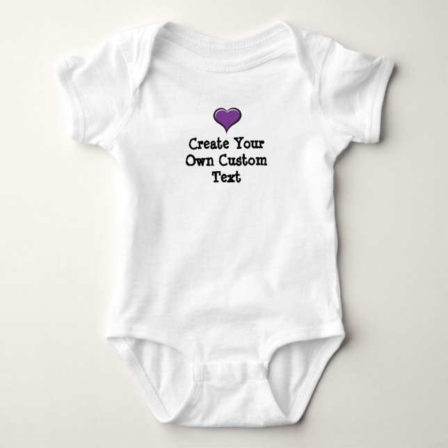 Create your own custom text with Purple Heart Baby Bodysuit (Front)