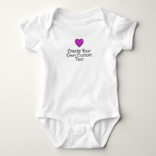 Create your own custom text with purple heart baby bodysuit