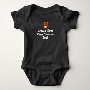Create your own custom text with Teddy Bear Baby Bodysuit