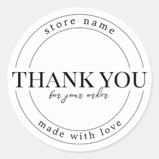 Create Your Own Custom Thank you Made With Love Classic Round Sticker